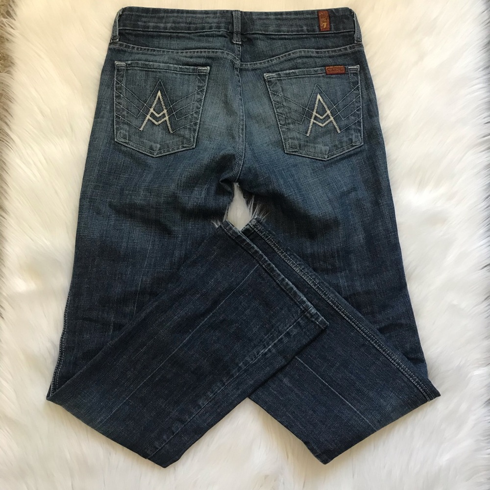7FAM A Pocket Wide Flare Leg Jeans .